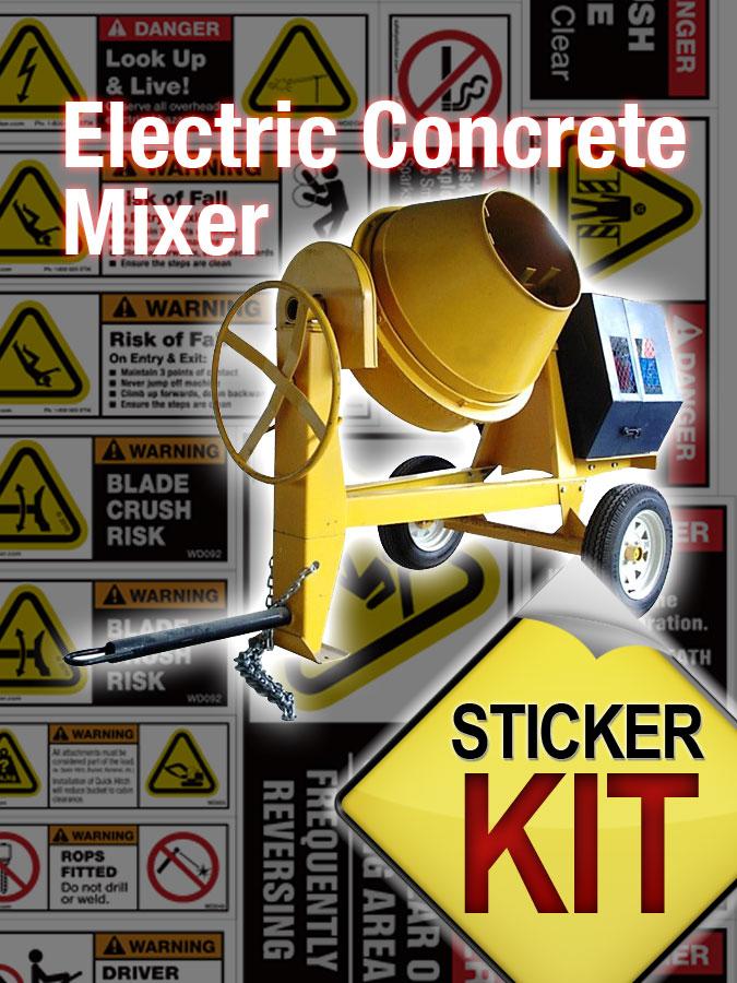 Concrete Mixer Electric Safety Sticker