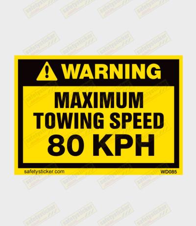 Towing Speed warning sticker