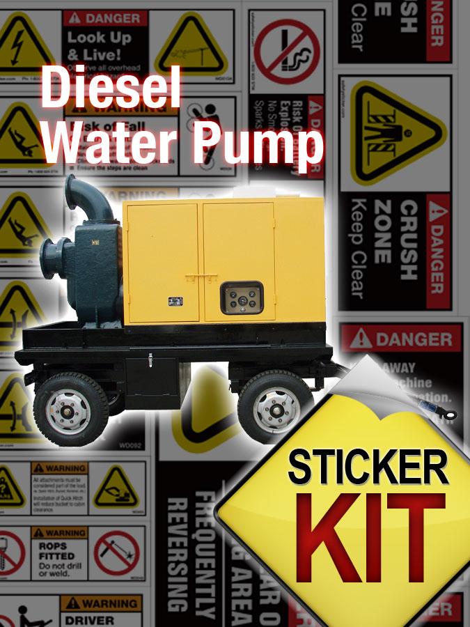 Water Pump Diesel | Safety Stickers | Safety Decals