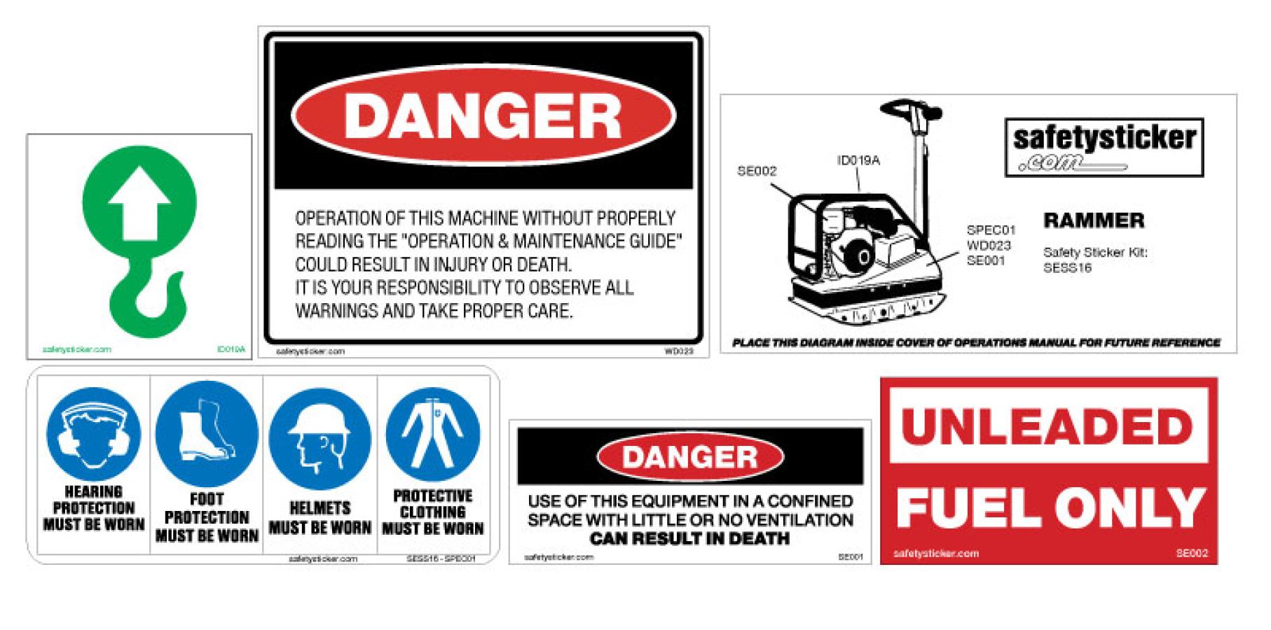 Rammer Safety Stickers Safety Decals
