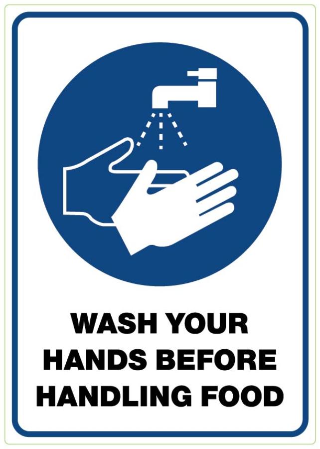 wash hands before handling food stickers a4 a3 safety stickers