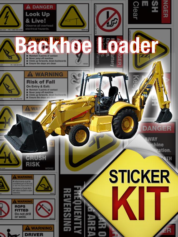 Backhoe Loader Sticker Kit Safety Stickers Safety Decals