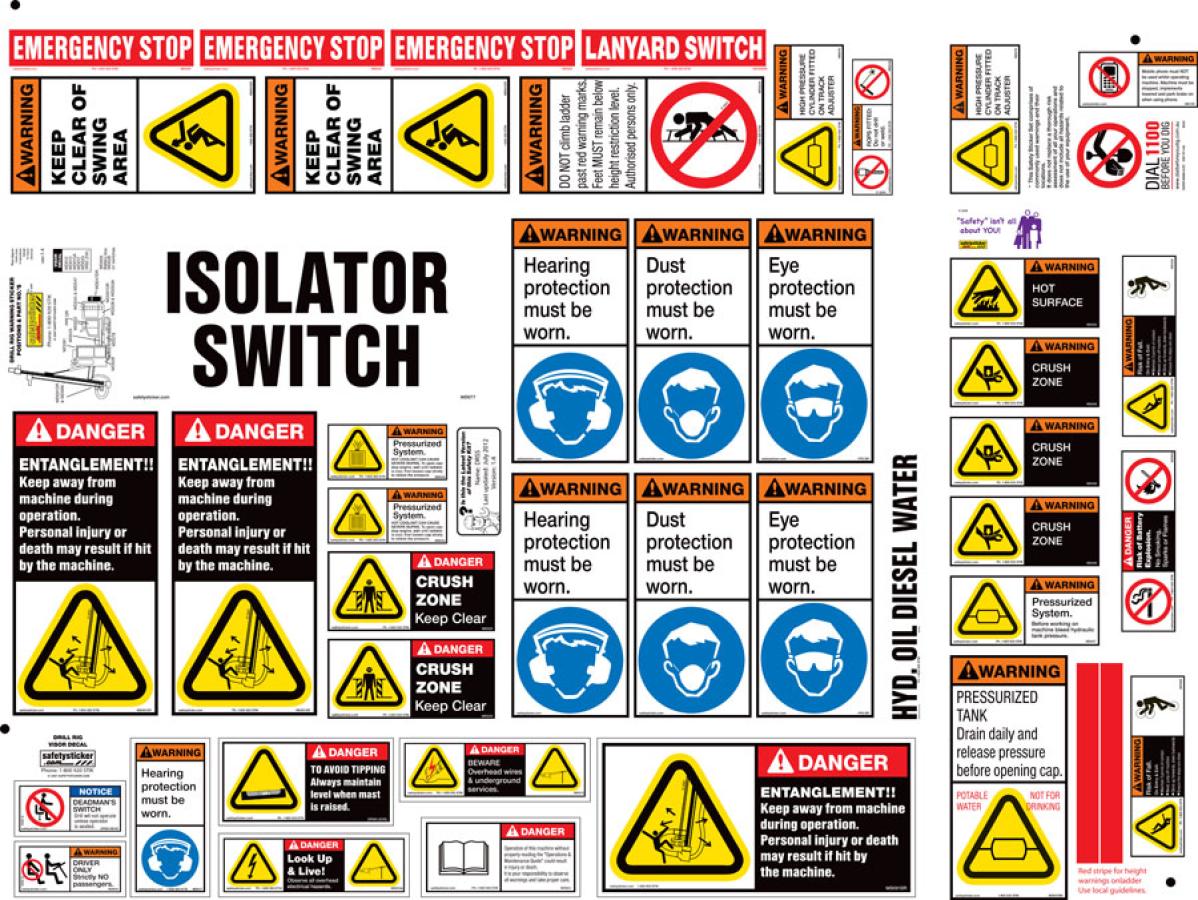 Drill Rig Safety Sheet Safety Stickers Safety Decals