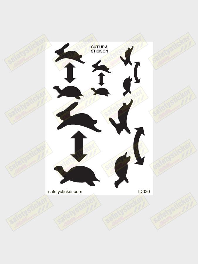 Identification Hare & Tortoise Decal | Safety Stickers | Safety Decals