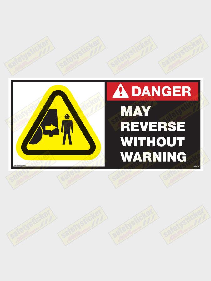 Warning May Reverse Without Warning Decal Safety Stickers Safety Decals