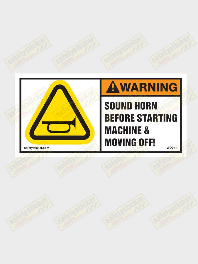 Warning Sound Horn Decal Safety Stickers Safety Decals