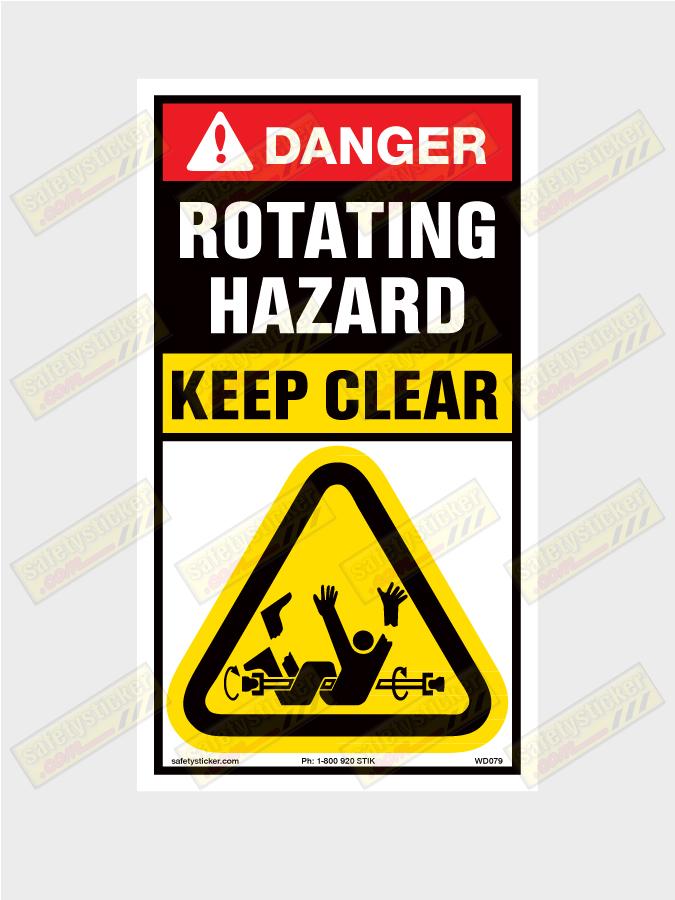 Warning Rotating Hazard (Auger Warning) Decal Safety Stickers