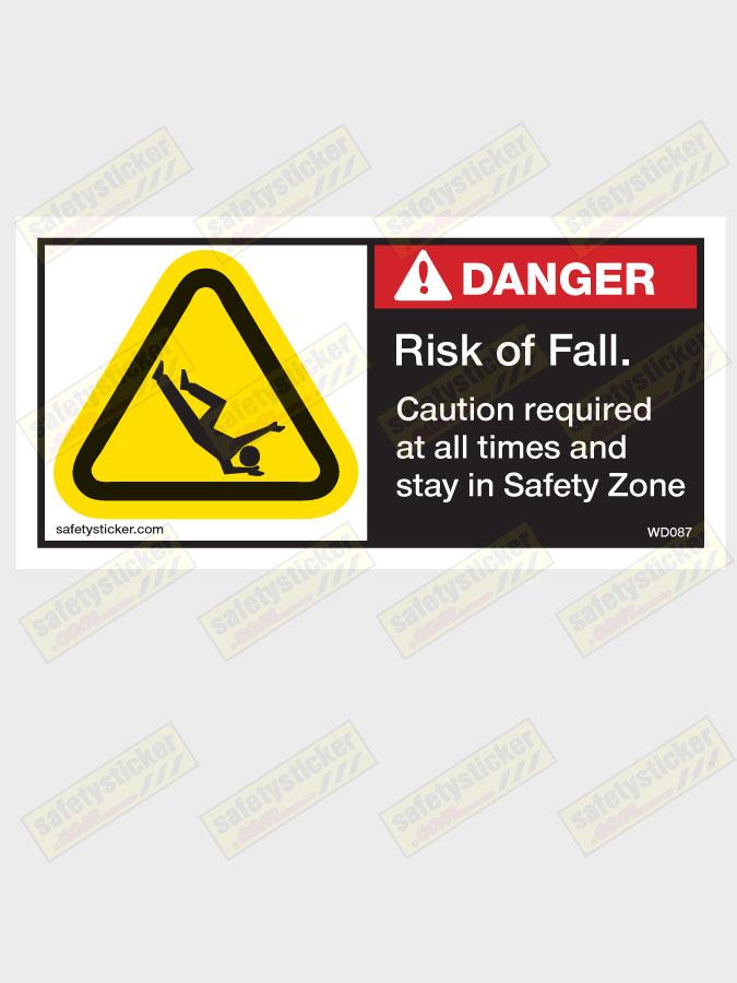 Warning Risk Of Fall Decal | Safety Stickers | Safety Decals