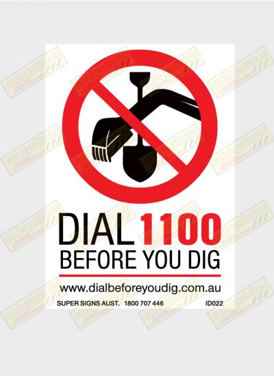Dial before you dig sticker