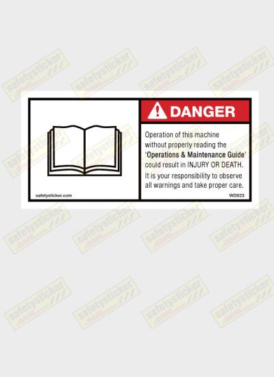 Warning Operation Of This Machine Without Properly Reading Decal ...