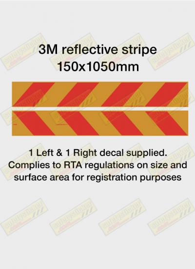 Reflective red & yellow stripe