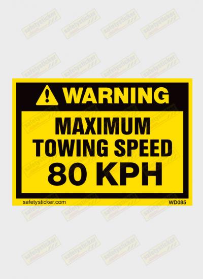 Towing Speed warning sticker