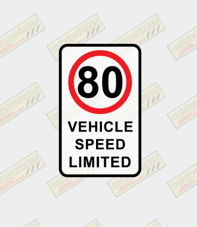 80km/h Vehicle Speed Limited Decal - Crane