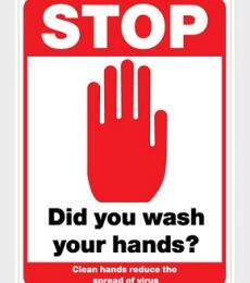 STOP Did you wash your hands? Stickers A4
