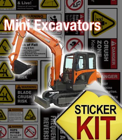 mini excavator safety stickers