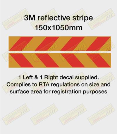 Reflective red & yellow stripe