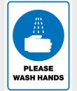 Please Wash Hands Stickers A4